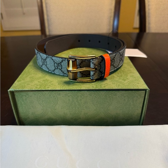Gucci Accessories - New Gucci Bamboo GG Supreme Logo Belt Size 28 / 70 cm Fits a Waist 26 - 30